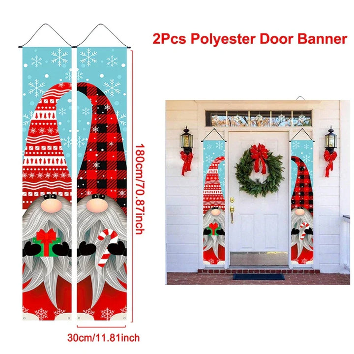 Bannière de porte de Noël | Écriture Joyeux Noël | Décoration suspendue pour la maison | Décoration de porte festive 2025/2026