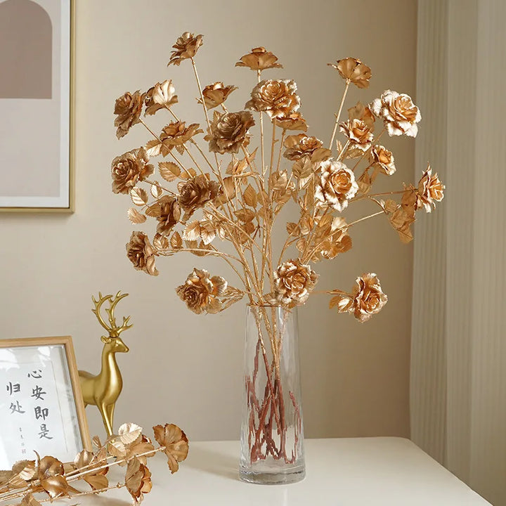 Série Dekoblume Or | Feuilles de palmier, Ginkgo & Eucalyptus | Fleur artificielle 67–84 cm | Mariage & Noël
