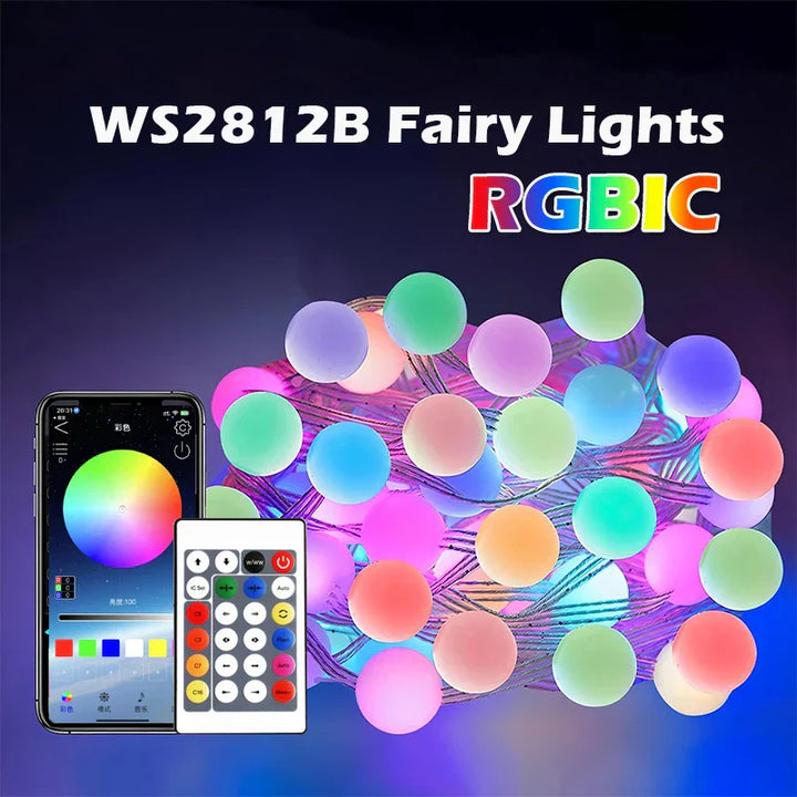 Lumavo Guirlande LED Smart RGBIC | Alimenté par USB | Changement de couleur & Mode musique | Pour jardin & déco