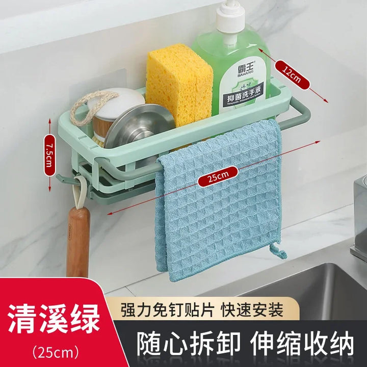 Support de Éponge de Cuisine Küchenglanz | Panier de Drainage pour Évier | Support à Savon & Porte-Tissu | Organisateur de Cuisine sans Perçage