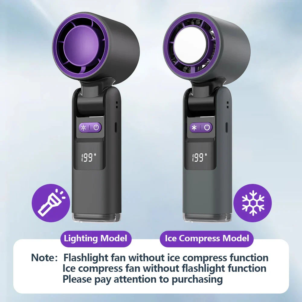 Mini-Ventilateur FroideJet 199 | 199 Vitesses | Mode Refroidissement Glacé | Batterie 4000mAh | Portable & Rechargeable