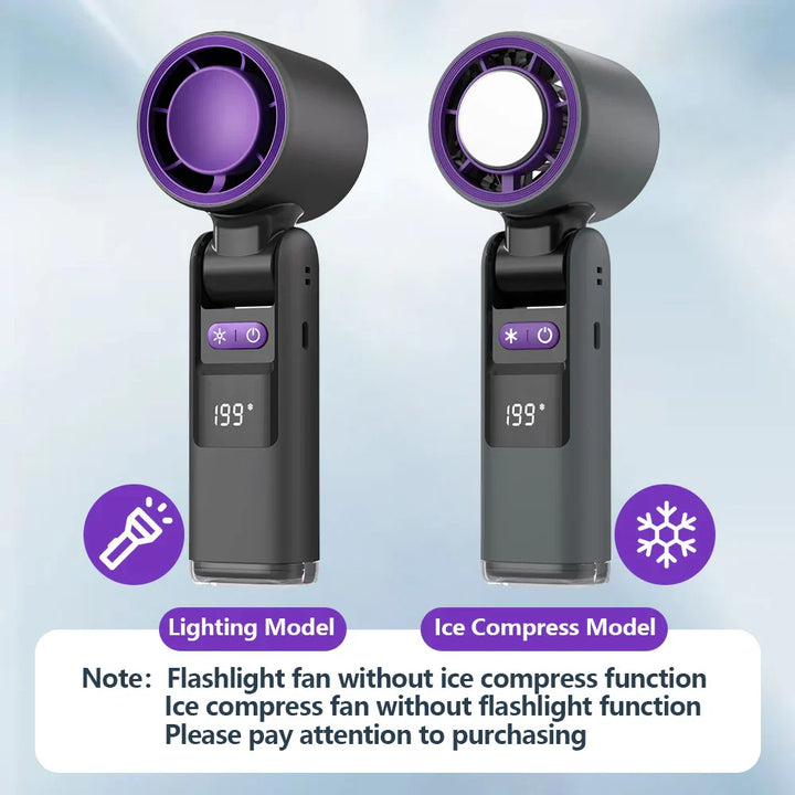 Mini-Ventilateur FroideJet 199 | 199 Vitesses | Mode Refroidissement Glacé | Batterie 4000mAh | Portable & Rechargeable