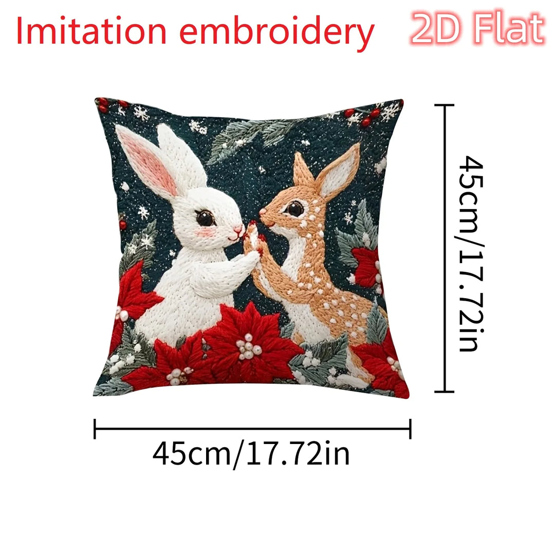 Housse de coussin de Noël Lunavia | Impression 2D | Design Père Noël | 45×45 cm | Décoration de Noël festive & idée cadeau