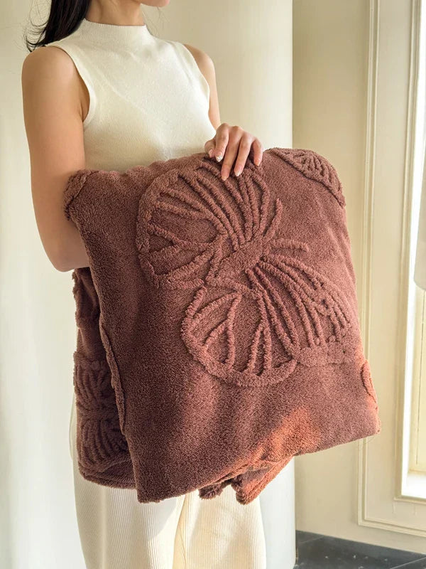 Couverture en Flanelle Fleurière | Design de Papillons 3D | Douce & Chaleureuse | Pour Lit, Canapé & Camping