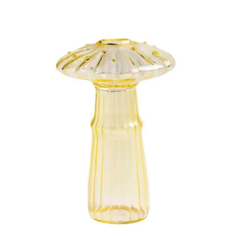 Vase en verre Glasflora en forme de champignon | Design créatif pour hydroponie & déco | Poli à la main & Transparent | 12×10 cm