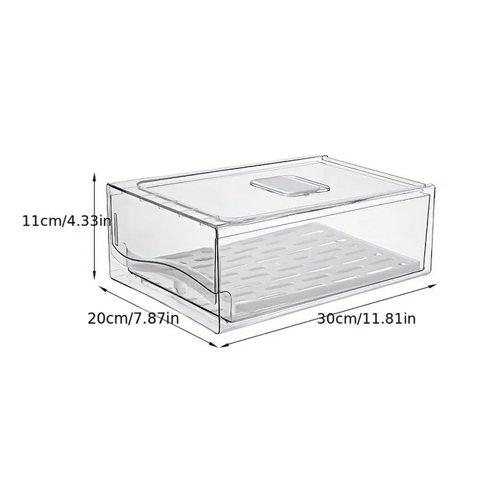 Frigova FreshSlide Boîte de Rangement Réfrigérateur | Système de tiroirs pour viande, œufs & légumes | Gain de place & Conservation