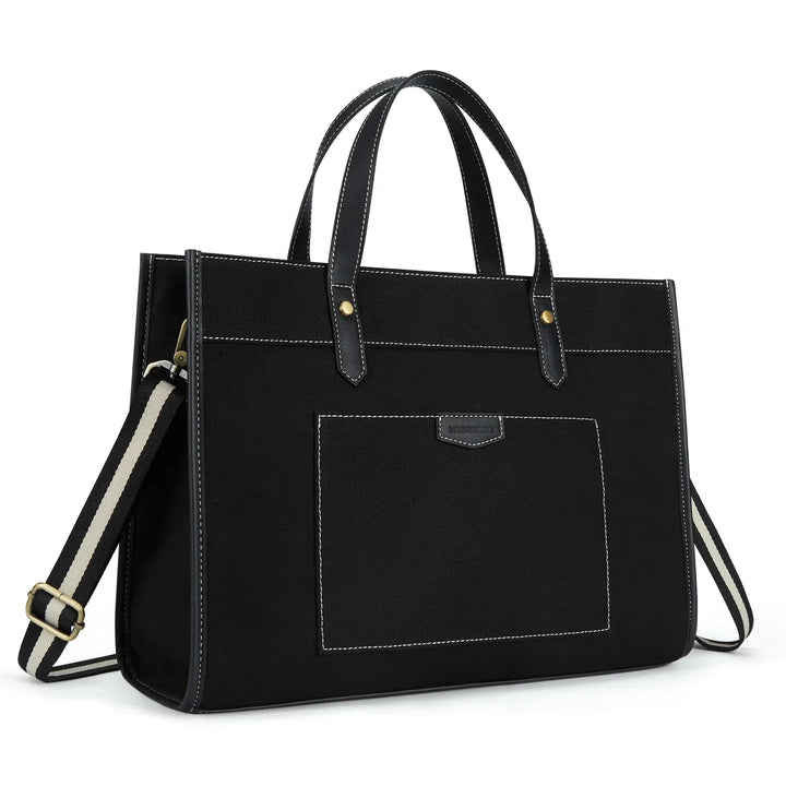 Sac à dos en toile Tascana pour ordinateurs portables femmes 15,6 pouces | Grand sac à bandoulière avec compartiments pour bureau, université et voyages | Sac à main élégant avec bandoulière et compartiment pour ordinateur portable