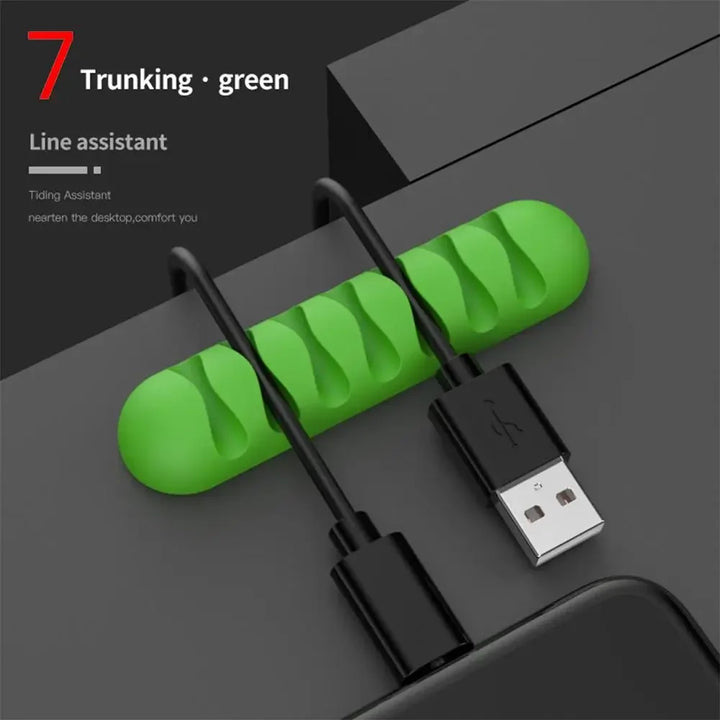 KabelFix Clip | Support de câble en silicone | Auto-adhésif & Flexible | Pour USB, écouteurs & câbles de charge
