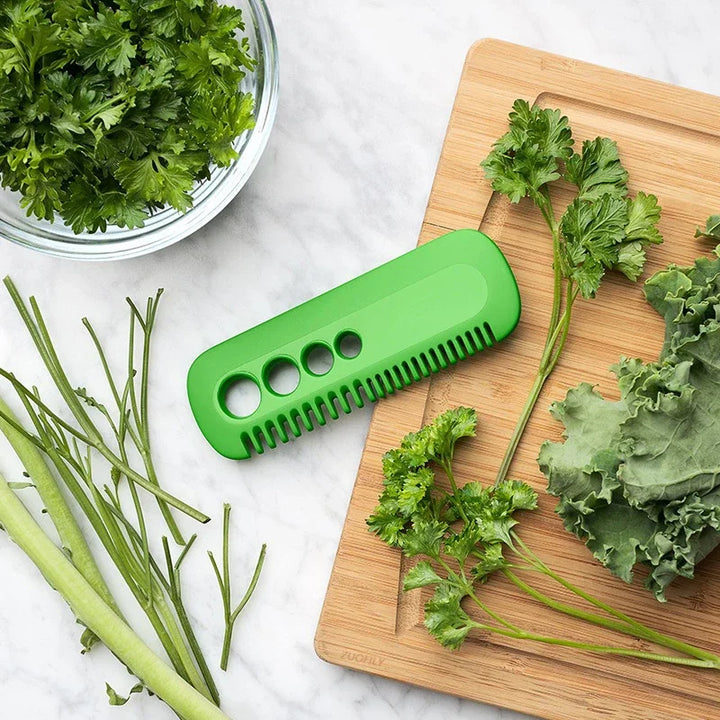 GrünSchnell Éliminateur d'herbes pour légumes | Dénudeur 4-en-1 pour persil, coriandre et autres | Outil de cuisine pratique en plastique ABS