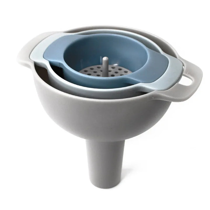 Ensemble de Funnels Nordivo 4in1 FunnelPro | Entonnoirs de cuisine sans BPA avec filtre | Alimentaire et empilable | Pour l'huile, les liquides et les épices