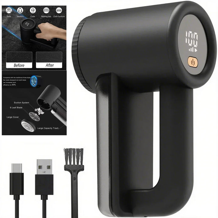 Texora Épilateur de peluches | Rechargeable | 3 Vitesses | Affichage LED | Batterie 2000 mAh
