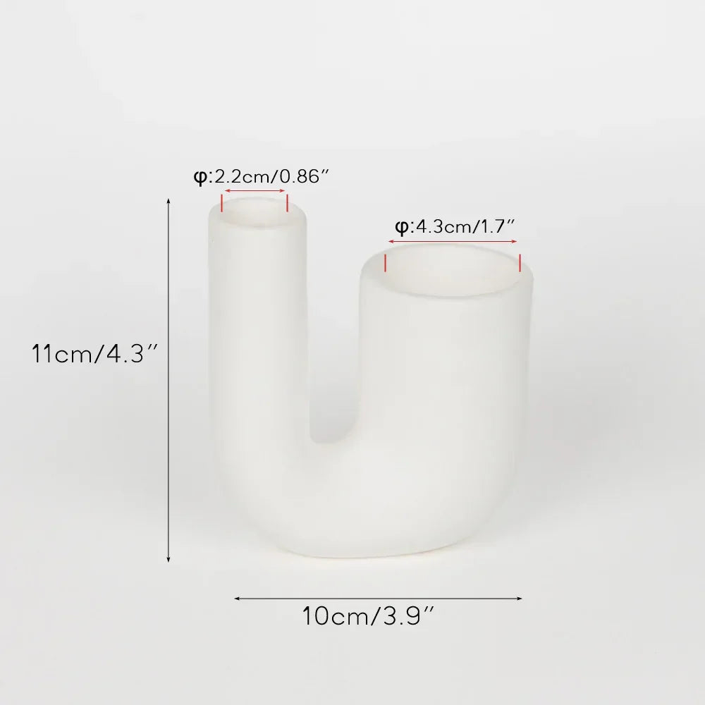 LUXORA Porte-bougie | Forme cylindrique | Argenté | Décoration moderne en céramique