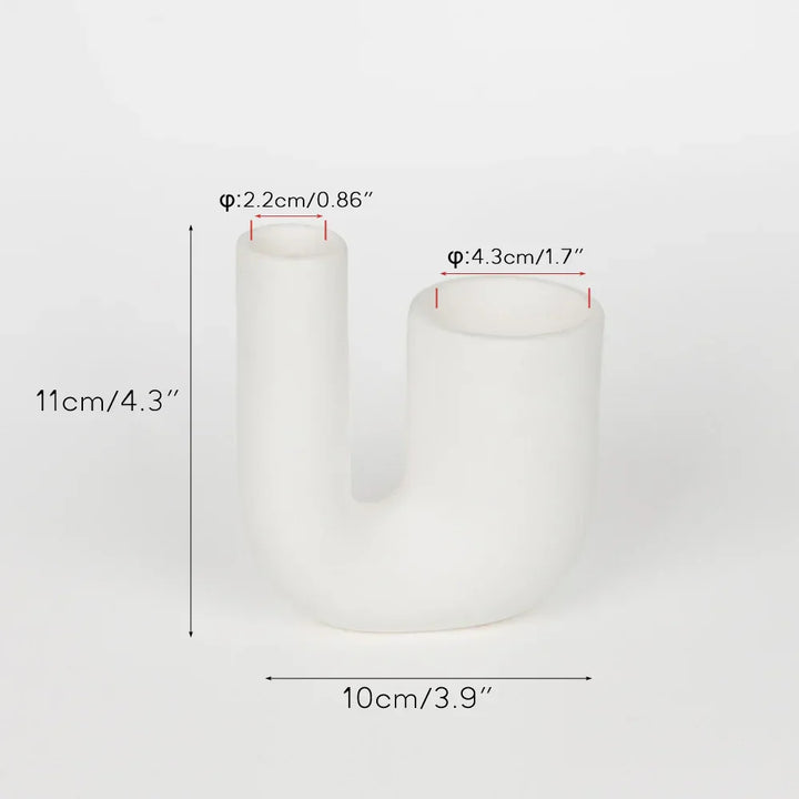 LUXORA Porte-bougie | Forme cylindrique | Argenté | Décoration moderne en céramique