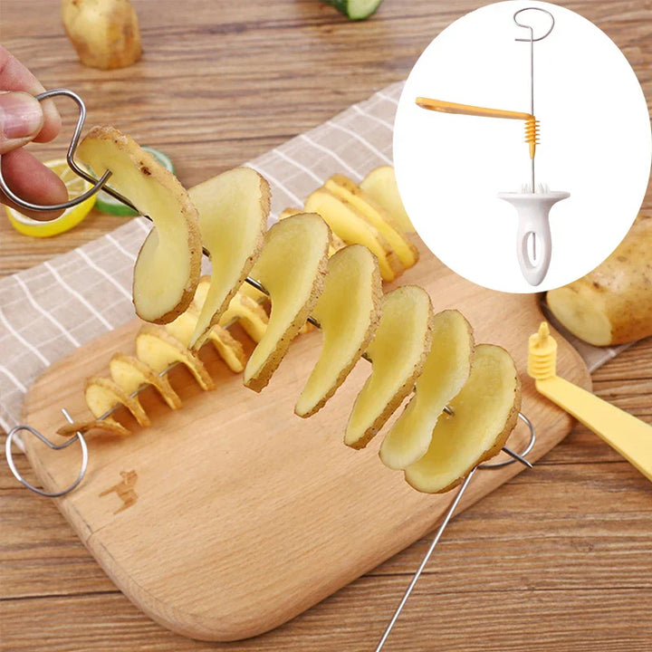 Coupe-légumes Spiraliseur Spirafino BBQTwist | Coupe-légumes en acier inoxydable pour chips & brochettes | Pour camping, cuisine & soirées barbecue