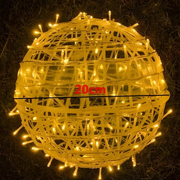 Lumora Guirlande lumineuse LED en boules | Fonctionne sur piles & Résistante aux intempéries IP65 | Pour intérieur & extérieur | Ø 6 cm | Plastique
