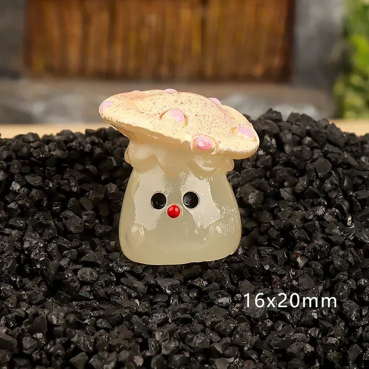 Mycoria Mini-Champignons 6 pièces | Figurines décoratives lumineuses | Résine | Pour jardin féerique, paysages de mousse & maison de poupées