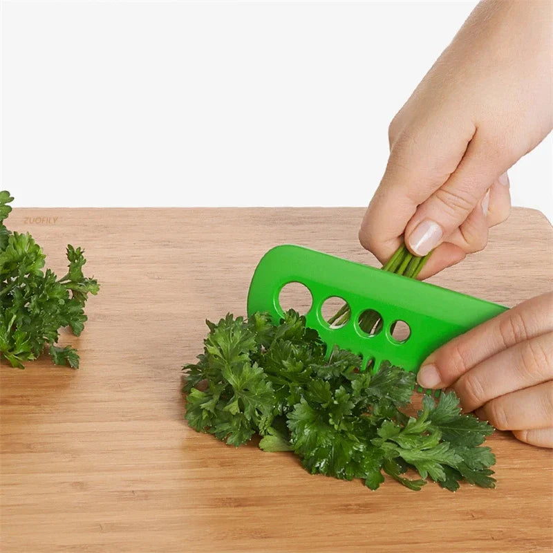 GrünSchnell Éliminateur d'herbes pour légumes | Dénudeur 4-en-1 pour persil, coriandre et autres | Outil de cuisine pratique en plastique ABS