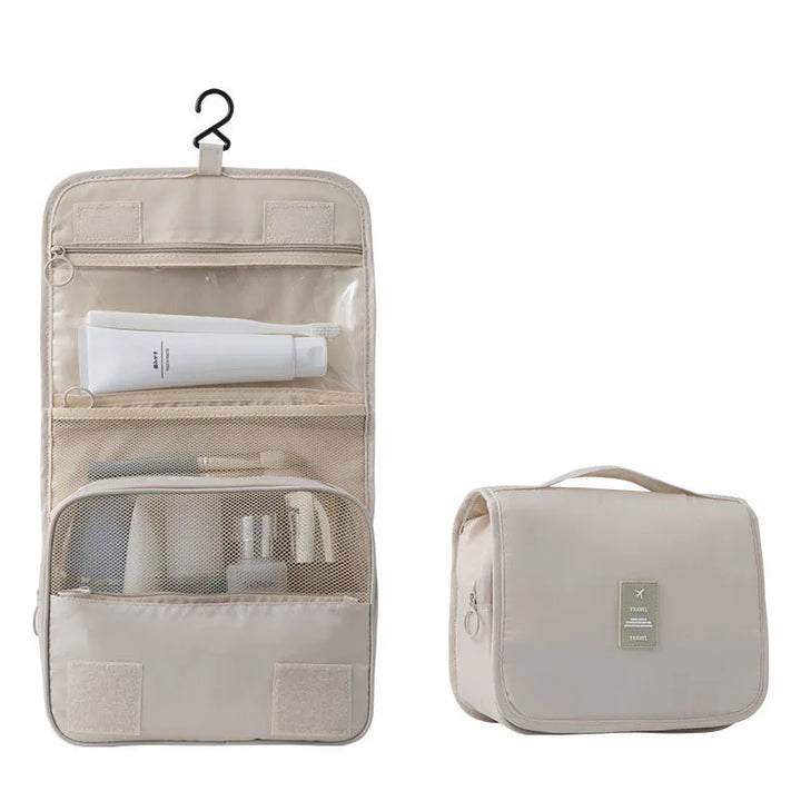 Trousse de toilette de voyage suspendue | 6 compartiments & compartiment pour articles humides | Compacte & polyvalente | Polyester déperlant