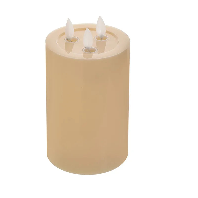 Luminara Trio Bougie LED avec 3 mèches | Lumière de bougie vacillante | Sans fumée & Fonctionne sur piles