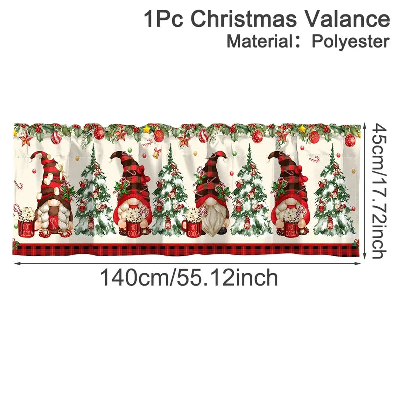 Rideaux courts de Noël NoëlHome | Décoration festive pour fenêtres | 100 % Polyester | Pour cuisine et salle de bain | Collection de Noël 2025