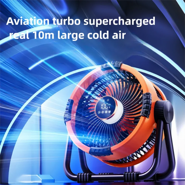 AEROLIA NightCool | Ventilateur 4-en-1 & Lumière de Nuit | Batterie 20000mAh | Utilisable Suspendu & Posé