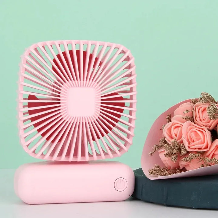 Mini ventilateur de bureau USB BreezeBox PocketCool | 3 vitesses | Rechargeable & silencieux | Portable pour bureau, voiture & extérieur | Batterie de 800 mAh