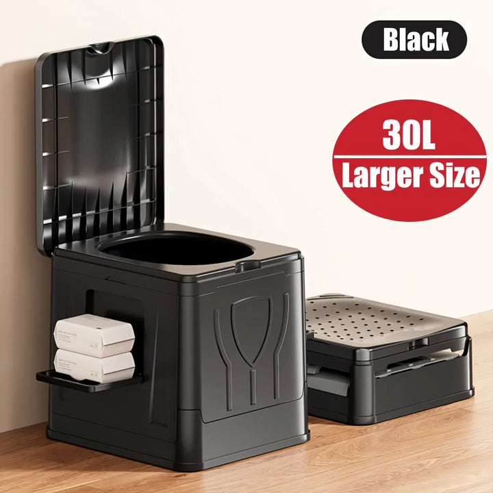 Toilette de camping pliable Camploo XL | Portable avec couvercle | Extra grande et stable | Pour extérieur, voyage et bateau