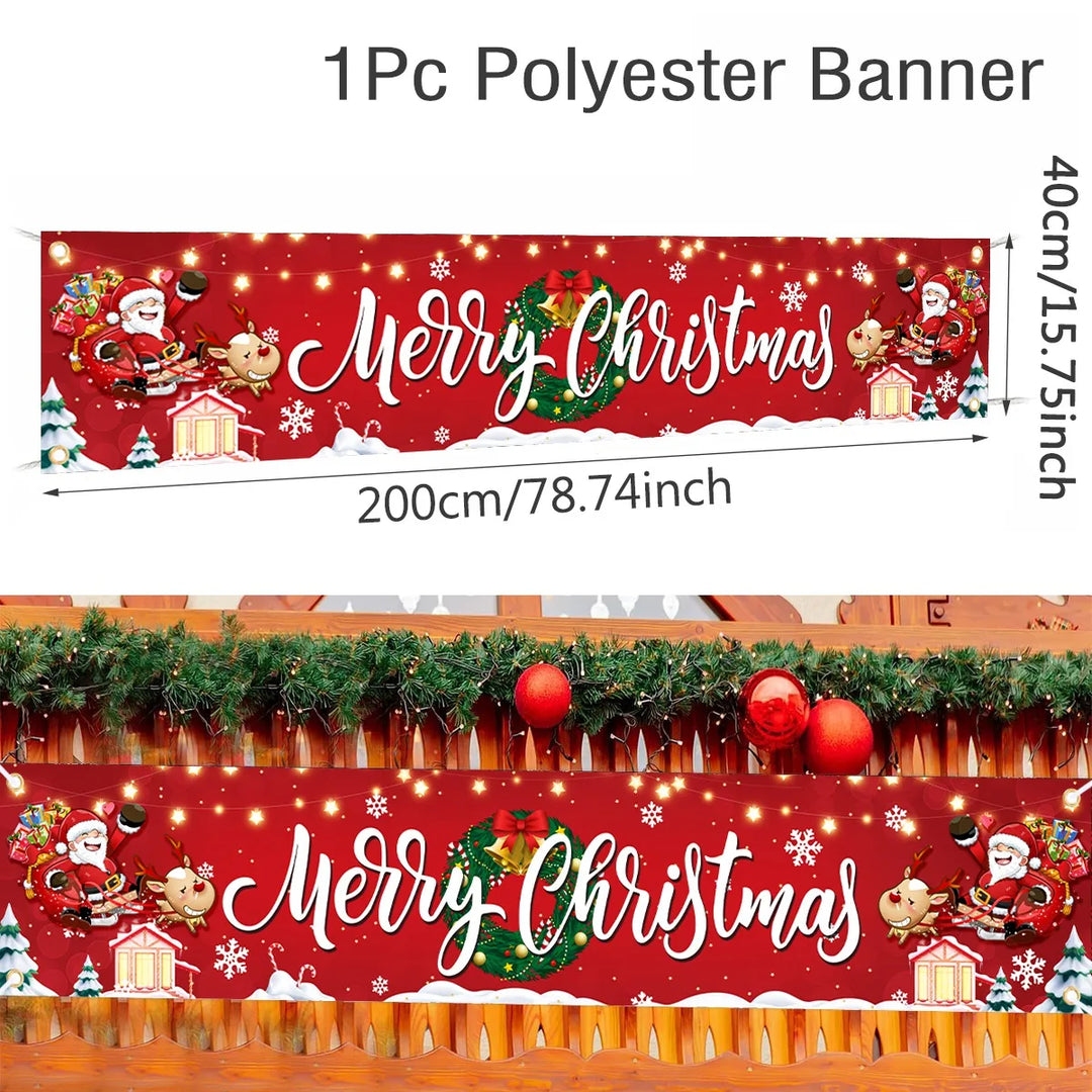 Bannière de Noël FestiJoy | Joyeux Noël & Bonne Année 2025/2026 | Décoration intérieure & extérieure | Résistante aux intempéries & Réutilisable