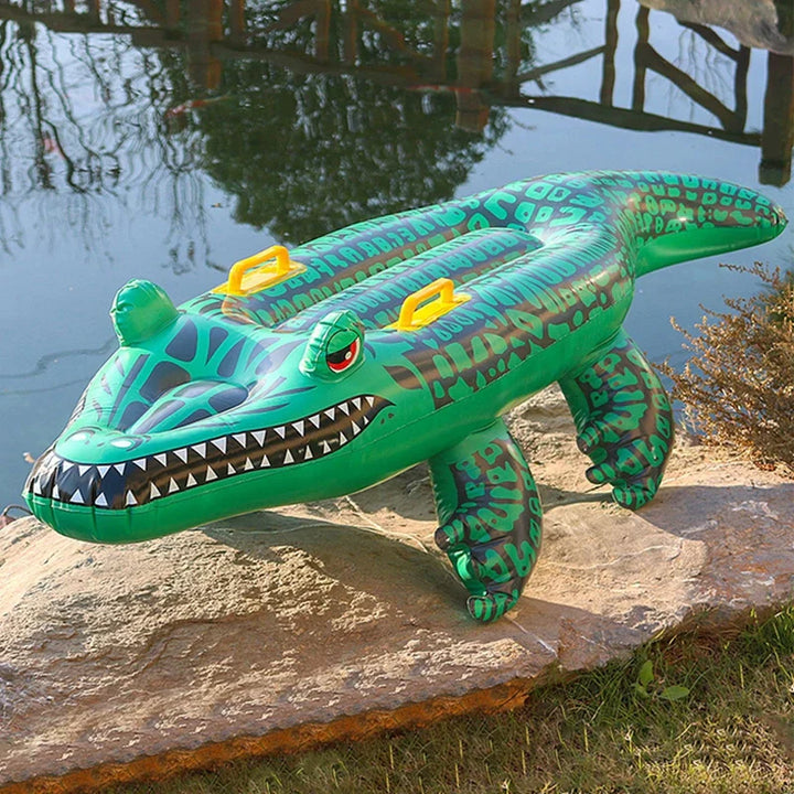 Floatoro Crocodile Gonflable pour Enfants et Adultes | Jouet de Natation pour Plage, Piscine & Fête d'Été | Matelas Aquatique en PVC Résistant