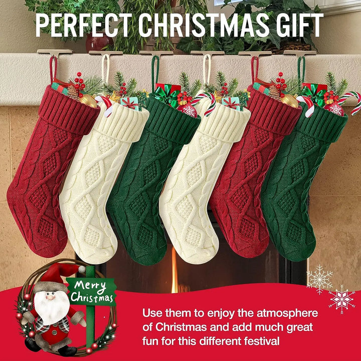 Chaussette de Noël CozyKnit Grande | Tricotée & Douce | Décoration de Noël pour Enfants & Famille | Design Classique