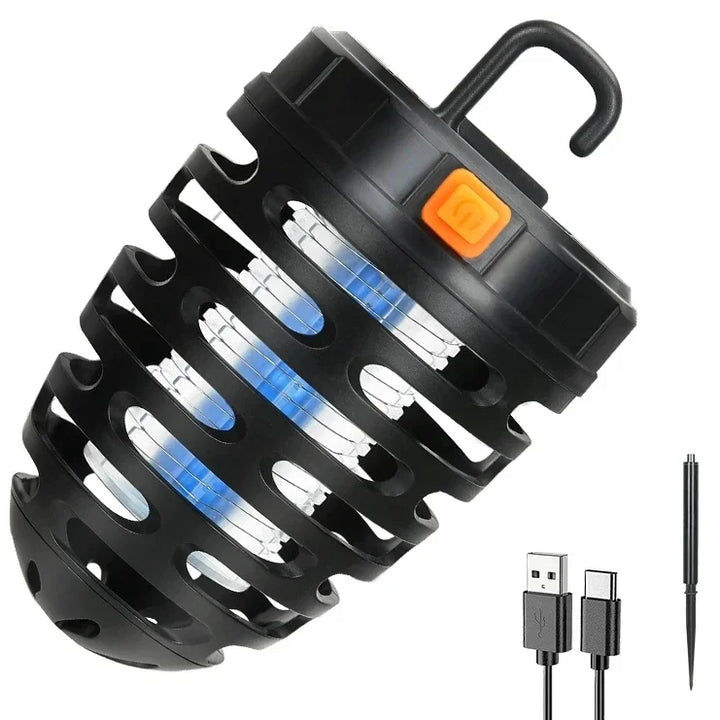 LumiGuard Lampe à LED Solaire Anti-Moustiques | Choc UV & Lumière d'Urgence | Rechargeable & Portable | Pour Camping & Jardin