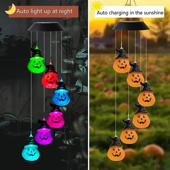 Solar-Windspiel LumiChime | LED à changement de couleur | Résistant aux intempéries & Autonome | Pour jardin, balcon & salon