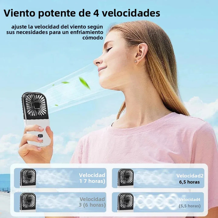 Luftigo Ventilateur USB Portable | Affichage Numérique | Fonction de Rotation Inversée & Modes de Vent Multiples | Compact & Rechargeable