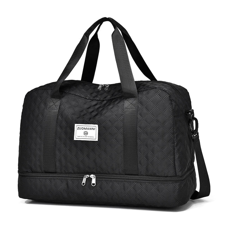 Raumio TravelFlex Sac de voyage léger avec motif en losange | Grand sac de sport et de week-end avec compartiment à chaussures et compartiment humide | Adapté aux bagages à main et pliable