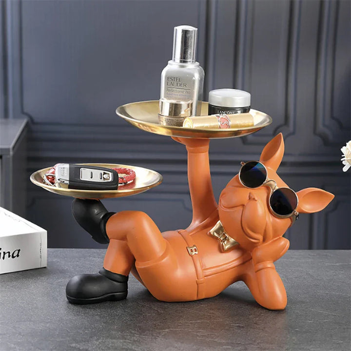 Figurine décorative Bulldog Bravetto UrbanBulldog | Sculpture de Bulldog cool en résine | 33×19,5×20 cm | Accessoire de maison & idée cadeau pour les amoureux des chiens
