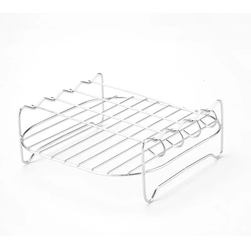 Grillvaro AllGrillPro Set de Grill BBQ en Acier Inoxydable | Avec Brochettes & Support | Pour Grill, Airfryer & Cuiseur Vapeur | Extérieur & Cuisine