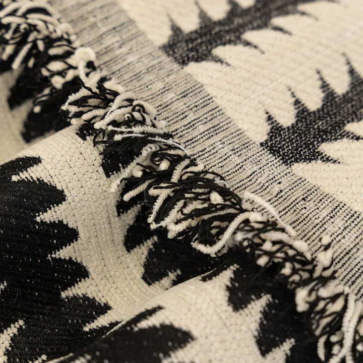 Plaid Sofa-Chenille NordicTassel | Avec Franges | Plaid polyvalent pour le salon et le cocooning | Pour toutes les saisons