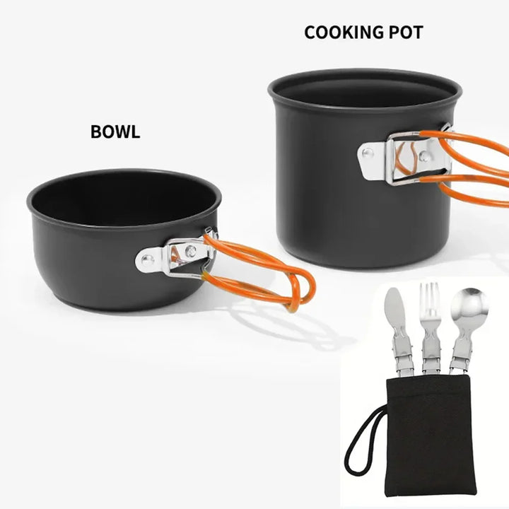 Trailvore CookLite Camping Set de Cuisine | Léger & Pliable | Casserole avec Couvercle | Inclus : Sac de Transport | Pour Randonnée, Trekking & Activités de Plein Air