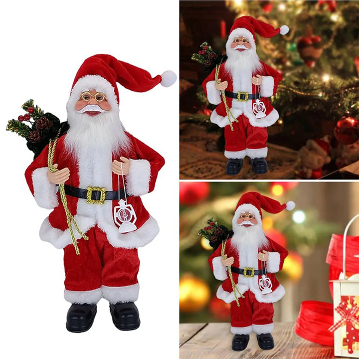 Festivaro | Figurine de Noël Père Noël | Debout & Assis | 30 × 10 × 17 cm | Décoration de Noël soigneusement conçue pour la table, la cheminée & le bureau