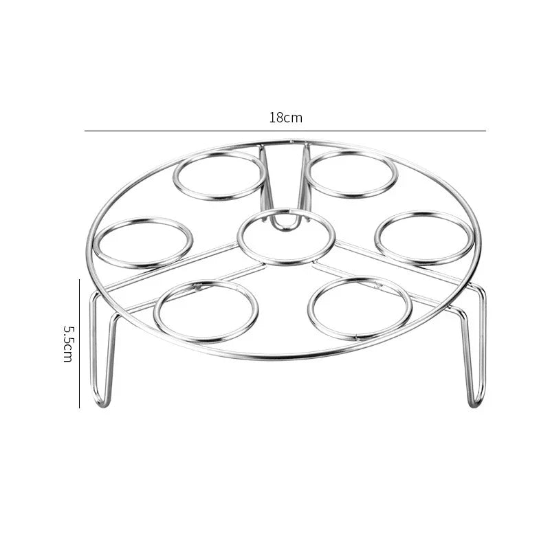 Steamello Support de cuisson à la vapeur pour œufs en acier inoxydable | Résistant à la rouille & à la chaleur | Pour 7 œufs | Ø env. 17 cm | Idéal pour cuiseurs vapeur & casseroles