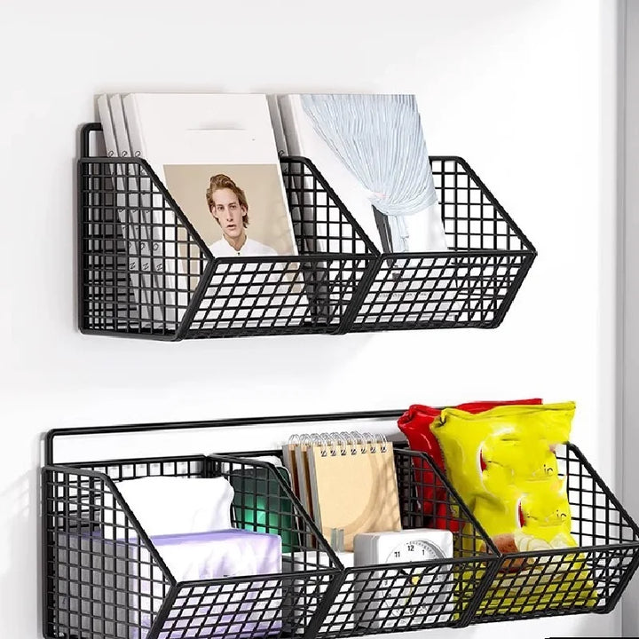 KÜCHENKORB 3in1 Étagère de rangement | Pour oignons, ail & gingembre | Inoxydable & montage mural – Noir