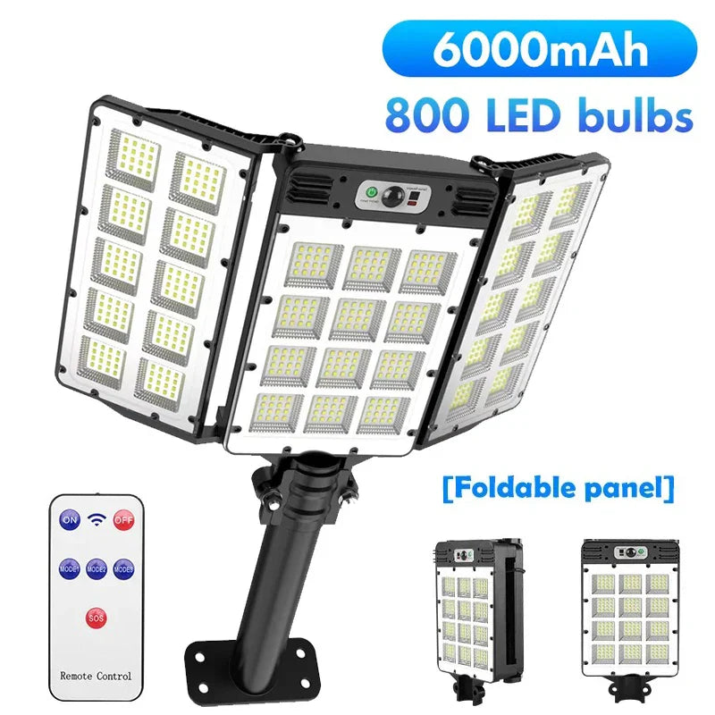 Applique solaire LumiSeca | 800 LEDs Superlumineuse | Avec détecteur de mouvement | 3 modes d'éclairage | Étanche pour jardin et extérieur