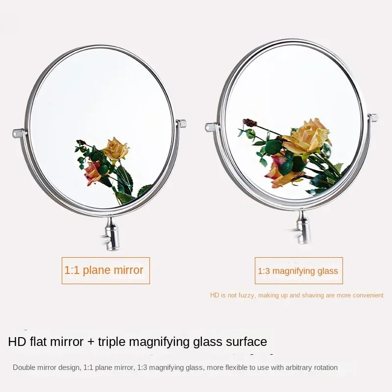 VisioLux Miroir de Maquillage | Miroir Mural 8 Pouces | Double Face & Agrandissant | Aluminium Noir