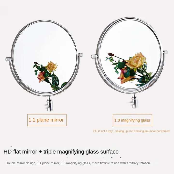 VisioLux Miroir de Maquillage | Miroir Mural 8 Pouces | Double Face & Agrandissant | Aluminium Noir