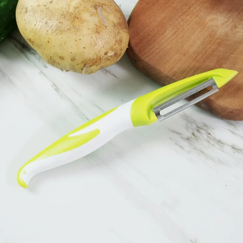 Peelino Éplucheur à légumes avec lame en acier inoxydable et poignée ergonomique | 18,3 × 2,4 cm | Pour fruits et légumes | Compatible lave-vaisselle