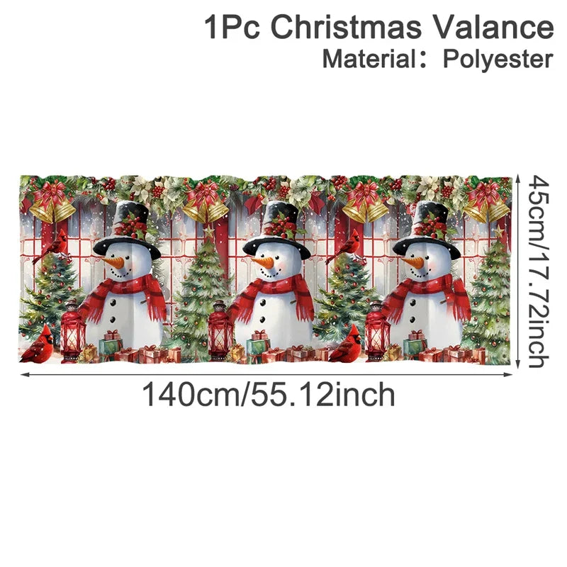 Rideaux courts de Noël NoëlHome | Décoration festive pour fenêtres | 100 % Polyester | Pour cuisine et salle de bain | Collection de Noël 2025