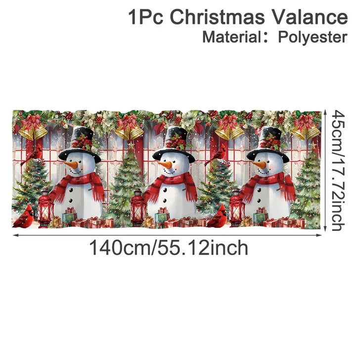 Rideaux courts de Noël NoëlHome | Décoration festive pour fenêtres | 100 % Polyester | Pour cuisine et salle de bain | Collection de Noël 2025