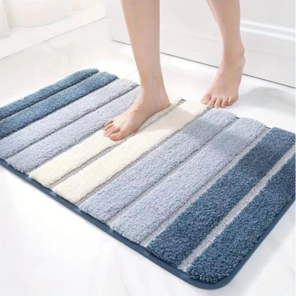 AquaLoom Tapis de Bain | Rayé | Doux & Antidérapant | 40 x 60 cm | Plusieurs Couleurs