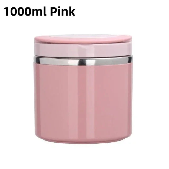 Boîte à Lunch Thermo | Conteneur Isotherme en Acier Inoxydable | 630 ml / 1000 ml | Avec Poignée & Étanche