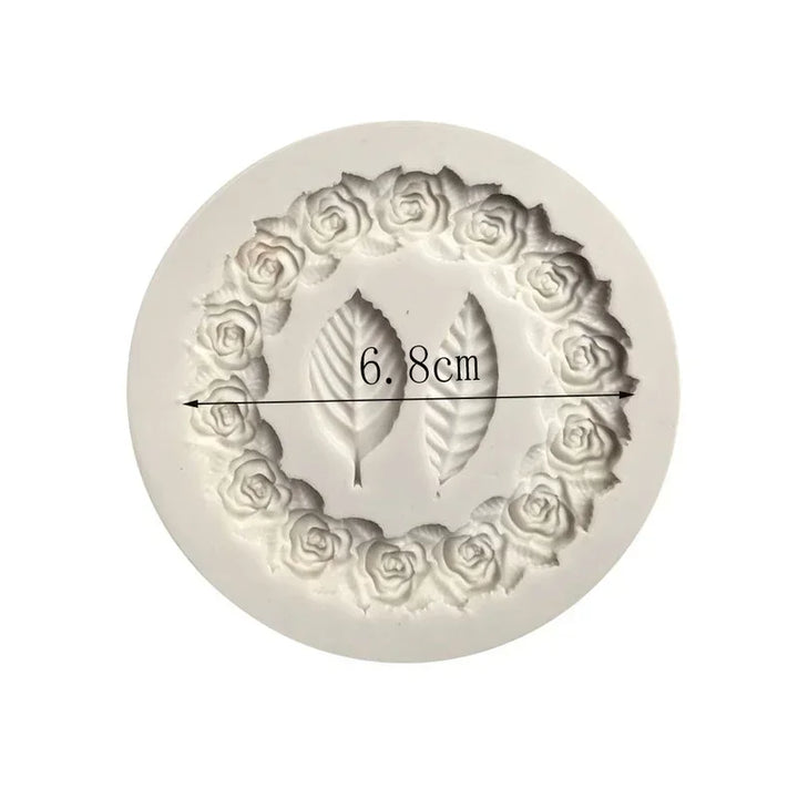 DekoMould™ Moule en Silicone Rosette & Feuilles | Pour Fondant, Chocolat & Pâte à Sucre | Décorations de Gâteaux Fines & Designs de Cadres